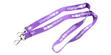 Lanyards personalizados de poliéster estriado 15 mm con doble fijación - 1 color de impresión