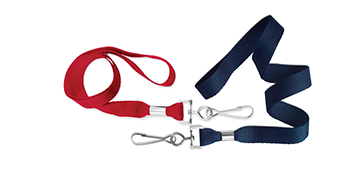 Lanyards planos de 15 mm con mosquetón giratorio metálico