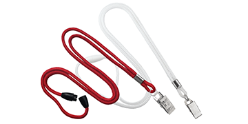 Lanyards redondos de 3 mm con pinza metálica y cierre de seguridad