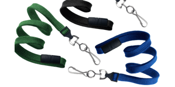 Lanyard trenzado de 10 mm con cierre de seguridad y mosquetón giratorio metálico