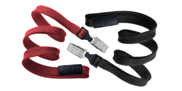 Lanyard trenzado de 10 mm con cierre de seguridad y pinza metálica