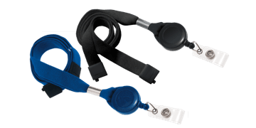Lanyards planos de 15 mm con cierre de seguridad y broche yoyó
