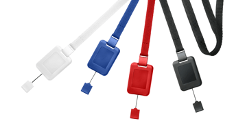 Lanyards planos de 10 mm con cierre de seguridad y sistema SlimReel