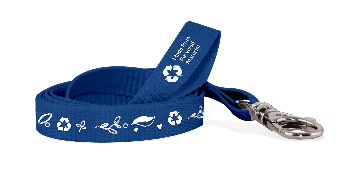 Lanyards personalizados de poliéster estriado reciclado 10 mm - 1 color de impresión