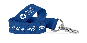 Lanyards personalizados de poliéster estriado reciclado 15 mm - 1 color de impresión