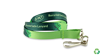 Lanyards personalizados de poliéster satinado reciclado 10 mm - Impresión a todo color