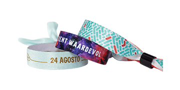 EXPRESS - Pulseras de tela satinada suave "Oslo" con un cierre cilindro de plástico deslizante