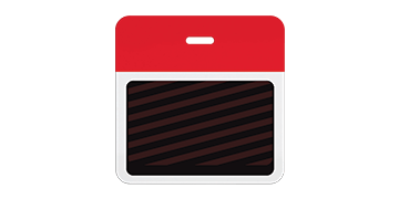 Identificaciones TEMPBadges de 2 piezas con clip - parte trasera con parte superior roja