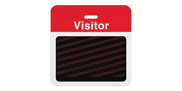 Identificaciones TEMPbadges de 2 piezas con clip - Parte Trasera con parte superior roja preimpresa
