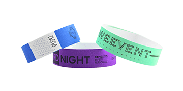 Pulseras de Tyvek 19 mm con impresión de color negro