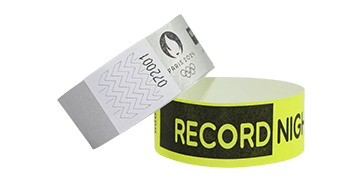 Pulseras de Tyvek 25 mm con impresión de color negro