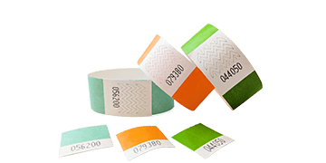Pulseras Tyvek pre-numeradas 25 mm con lengüeta - Caja de 1000 unidades