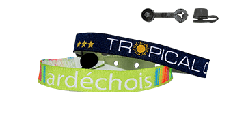 Pulseras de tela bordada 10mm "especiales para campings" con un cierre Nice