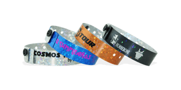 Pulseras holográficas 19 mm "Liquid Glitter" con impresión