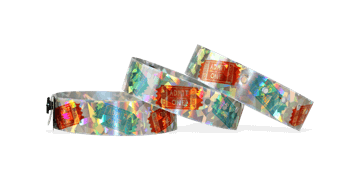 Pulseras holográficas 19 mm "Confetti" con una impresión digital de calidad fotográfica