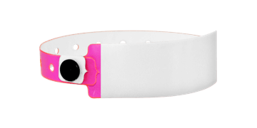 Pulseras de vinilo 25 mm de escritura, con impresión, hot pink