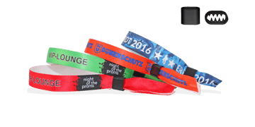 Pulseras de tela satinada suave "Berlin" con un cierre deslizable de plástico llano