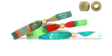 Pulseras de satén RECICLADO con cierre de madera reutilizable (Montreal)