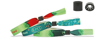 Pulseras de satén RECICLADO con un cierre cilindro de plástico deslizante (Oslo)