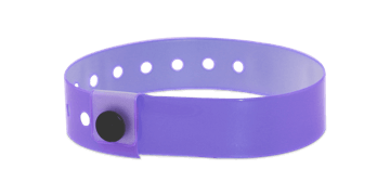 Pulseras de vinilo traslúcido, 19 mm, sin impresión, Aqua Violet