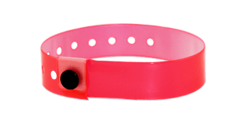Pulseras de vinilo traslúcido, 19 mm, sin impresión, Strawberry Red