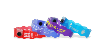 Pulseras de vinilo traslúcido "Wave", 19 mm, con impresión