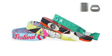 Pulseras de tela bordada "Honolulu" con un cierre deslizable de metal llano