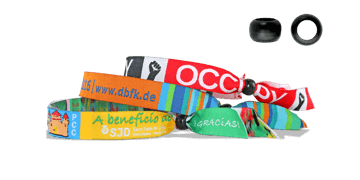 Pulseras de tela bordada "Tokyo" con un cierre de plástico reutilizable