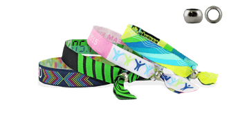 Pulseras de tela bordada "Las Vegas" con un cierre de metal reutilizable