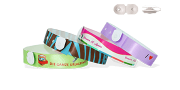 Pulseras de tela satinada "St Tropez" con un cierre a presión de vinilo